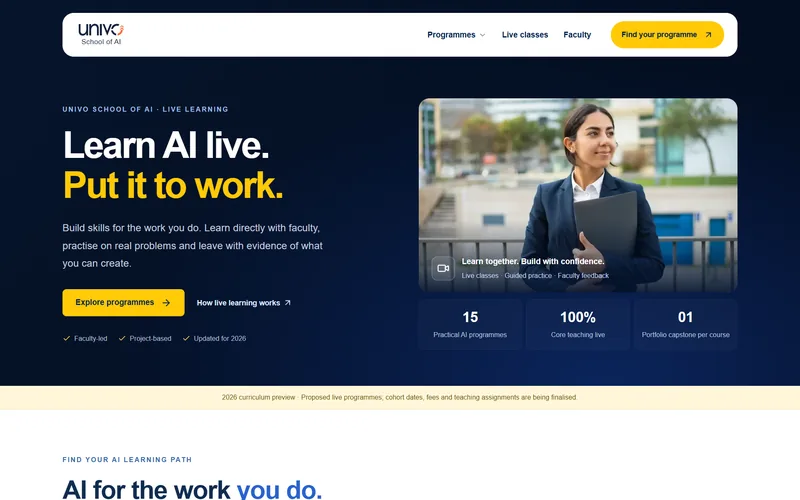 UNIVO School of AI: Next.js + Strapi Rebuild for an AI School