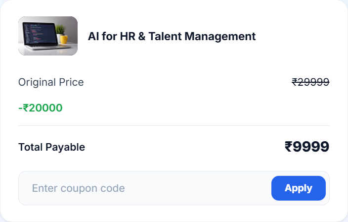Enrolment order summary with launch offer and coupon field