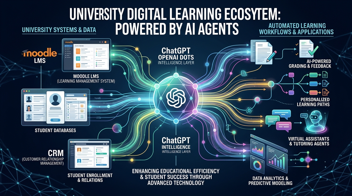University Digital Learning Ecosystem Powered by ChatGPT OpenAI Dots & Moodle LMS